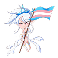 Janna from League of Legends with a LGBT flag